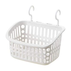 *m·kvfa* plastic hanging shower basket with hook for bathroom kitchen, pantry, bathroom, dorm room, office storage holder (b)