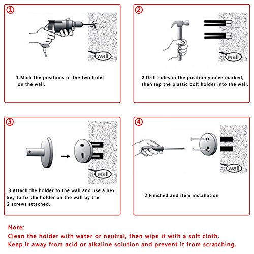 ELVASEN Hair Dryer Holder, Wall Mount Organizer Shelf Rack for Bathroom, Wall Mount with Comb Makeup Brushes Cup,Bathroom Washroom Shower Accessories Storage Organization Aluminum Set