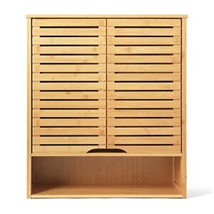 drdingrui bamboo cabinet, wall mount cabinet for bathroom, medicine cabinet with shelf