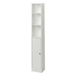 zenna home linen tower, 5-tier, bathroom storage, white spacesaver