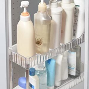 Sincey Slim Under Sink Bathroom Shower Shelf Organizer, 2-Tier Clear Acrylic Trays Shelf for Countertop,Counter Corner,Vanity,Cabinet Small Narrow Spaces, Multi-Storage for Toiletry,Skincare,Makeup