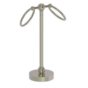 allied brass gl-53 vanity top 2 ring guest towel holder, polished nickel