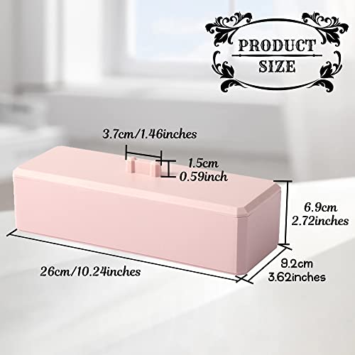 Ezebesta 3 Divider Organizer for Cotton Swab Ball Qtip Cotton Pads Holder Plastic Container Dispenser Box with Lid for Bathroom Storage ( Pink )