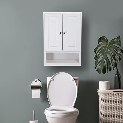 Design House Bathroom Wall Cabinet 2-Door, 1-Shelf, 21 x 30, White