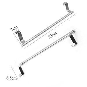 2 Pack Towel Rail Wall Mounted Tea Towel Holder Stainless Steel Bathroom Towel Holder Without Drilling Over The Door Towel Rail for Kitchens and Bathrooms Over The Door Towel Rail