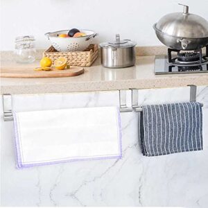 2 Pack Towel Rail Wall Mounted Tea Towel Holder Stainless Steel Bathroom Towel Holder Without Drilling Over The Door Towel Rail for Kitchens and Bathrooms Over The Door Towel Rail