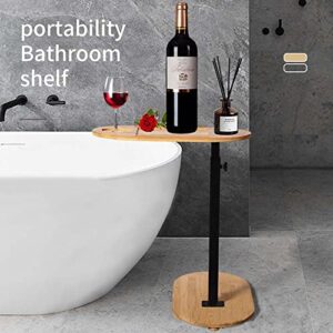 Bathtub Tray,Bath Tub Tray Table,Bamboo Bath Tray for Bathtub,Expandable Bathtub Tray,Advanced Freestanding Bath Caddy Tray for Tub Against Wall,Adjustable Height