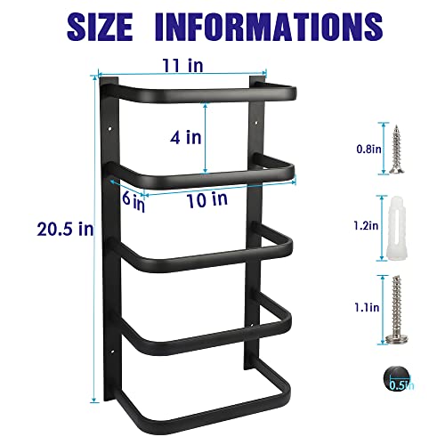 Kalekey Bathroom Wall Towel Rack, Bath Towel Holder Rack Towel Shelf Wall Towel Storage Mounted Towel Rack Holder for Bathroom Black