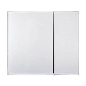 Utopia Alley Frameless Rustproof Medicine Cabinet - Surface Mount or Recessed Medicine Cabinet with Mirrored Sides, Bi-View- Bathroom Organizer Cabinet with Mirror & Storage Shelves - 30"x26" Silver
