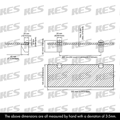 KES Bathroom Tempered Glass Shelf 14-Inch 8MM-Thick Wall Mount Rectangular Polished Chrome, BGS3202S35