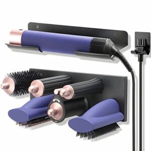 mylifeunit storage holder for dyson airwrap curling iron new complete, metal wall mount for dyson air wrap accessories organizer with non-slip silicone pad for bathroom bedroom hair salon barbershop