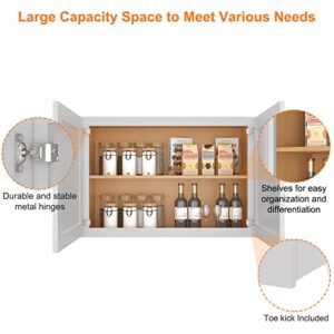 LOVMOR Wall-Mounted Bathroom Cabinet, Medicine Cabinet, Bathroom Cabinet Wall Mounted with Adjustable Shelves & Soft-Close Door, 12" D*36" W*24" H