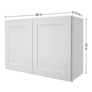 LOVMOR Wall-Mounted Bathroom Cabinet, Medicine Cabinet, Bathroom Cabinet Wall Mounted with Adjustable Shelves & Soft-Close Door, 12" D*36" W*24" H