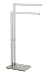 wenko granite hand towel holder stand for bathroom, double tower racks, freestanding, 33.86 x 7.87 inch, satinised