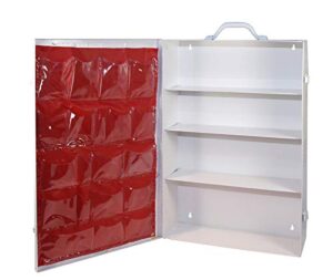 medique products first aid cabinet with pockets, medical storage with 4 shelves, empty - 701mtm