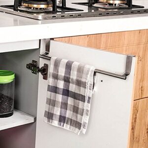 PINGPING Shelf Kitchen Towel Rack Rack Hanging Cabinet Door Holder Bar Bathroom Over Kitchen，Dining & Bar Sink Cutting Board (Silver, One Size)