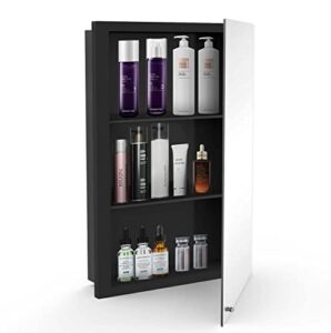 medicine cabinet, 17.7" x 25.6" recessed or surface bathroom medicine cabinet with mirror door, stainless steel bathroom wall cabinet for bathroom