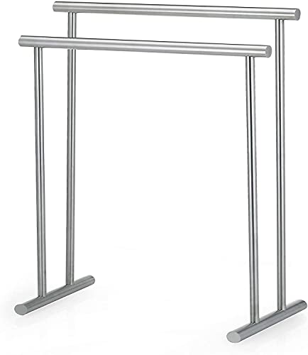 kela Free Standing Towel Rack Stand - Two Tier Organizer for Bath and Hand Towels - Sturdy by Weight - Elegant by Design - Chrome