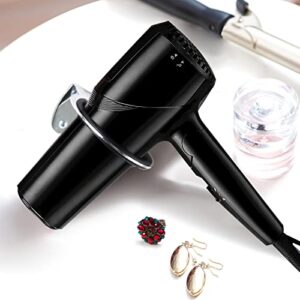 Hair Dryer Holder, Stainless Steel Hair Blow Dryer Rack Wall Mount Hairdryer Stand Bathroom Hair Dryer Holder Hair Care Tools Blow Dryer Holder for Hair Dryer Bathroom Hotel Beauty