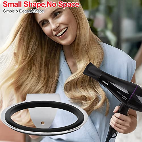 Hair Dryer Holder, Stainless Steel Hair Blow Dryer Rack Wall Mount Hairdryer Stand Bathroom Hair Dryer Holder Hair Care Tools Blow Dryer Holder for Hair Dryer Bathroom Hotel Beauty