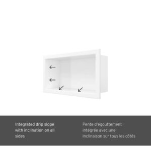 Odass | Shower Niche | 12" X 6" | NO Tile Needed ­| Rectangular Stainless Steel #304 Niche | Matt White Recessed Single Shelf Organizer | Bathroom Storage for Shampoo Bottle