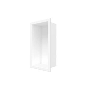 Odass | Shower Niche | 12" X 6" | NO Tile Needed ­| Rectangular Stainless Steel #304 Niche | Matt White Recessed Single Shelf Organizer | Bathroom Storage for Shampoo Bottle