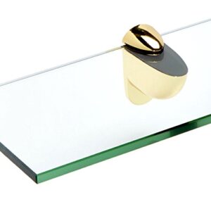 Spancraft Glass Heron Glass Shelf, Brass, 6 x 30