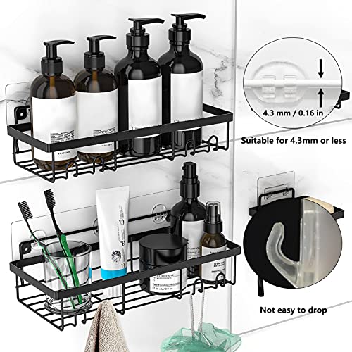 6 Pieces Shower Caddy Adhesive Replacement Set Bathroom Adhesive Hooks Sticker with Shower Caddy Connector,Compatible with Shower Caddy Basket Bathroom Shelf