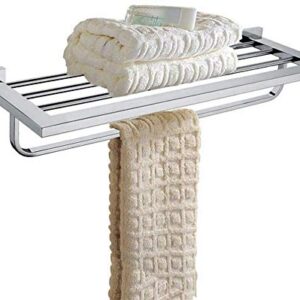 OMOONS Towel Rack Bathroom Towel Rack Holder Stainless Steel Chrome Hanging Square Towel Bar Towel Rack Bathroom Accessory