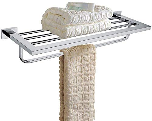 OMOONS Towel Rack Bathroom Towel Rack Holder Stainless Steel Chrome Hanging Square Towel Bar Towel Rack Bathroom Accessory