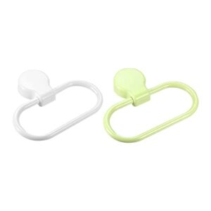 harfington wall mounted oval towel ring abs hanging holder self-adhesive for bathroom kitchen accessories, white & green