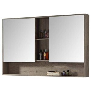fine fixtures surface mount 45" bathroom medicine cabinet, shadow gray