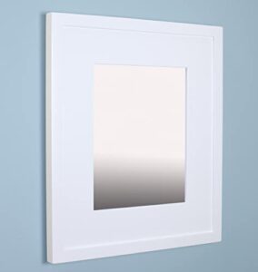 fox hollow furnishings 11x14 compact portrait recessed mirrored medicine cabinet (white)