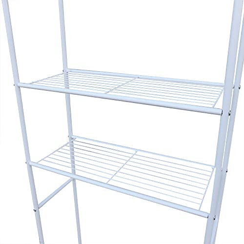 Xuthusman Over The Toilet Storage Rack 3 Tier Space Saver Rack Metal Bathroom Shelf Organizer White 70.9 * 24.4 * 12.6in (White)