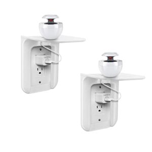 sdlumeiy standard vertical duplex decorative socket bracket，socket rack wall bracket，home wall shelf for bathroom organizer（5.7x5.3x6.8inch） white 2pack