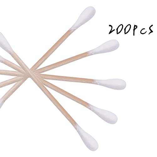 Qtip Holder cotton swabs 200 PCS, cotton swab Jars, dental floss storage cans; 4-inch acrylic transparent storage tank, bathroom organizer, daily storage, can be easily placed on the dresser.