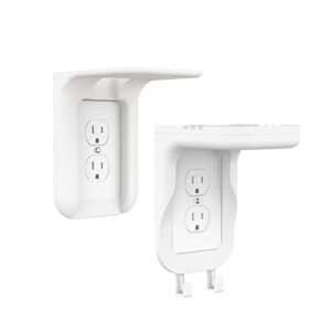 wali bundle – 2 items: outlet shelf wall holder 1 pack, white and outlet shelf for bathroom 1 pack, white