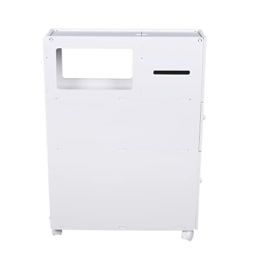 DYRABREST Bathroom Storage Cabinet with 2 Drawers - 4 Layer Multifunctional White Narrow Toilet Organizer Floor Side Cabinet - Movable Receive Arrange Ark Space Saver