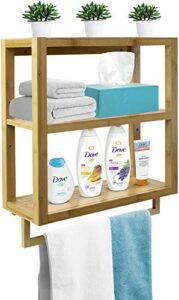sorbus bamboo wall mounted rack for bathroom, kitchen & more