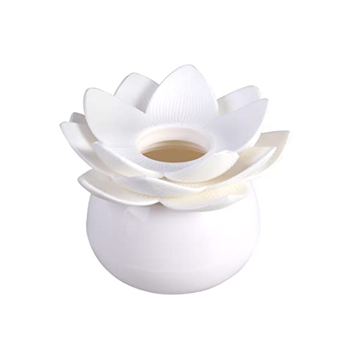 ULTNICE Lotus Cotton Swab Holder Cotton Swabs Bud Case Small Box Toothpicks Container Storage Box Organizer Jar White