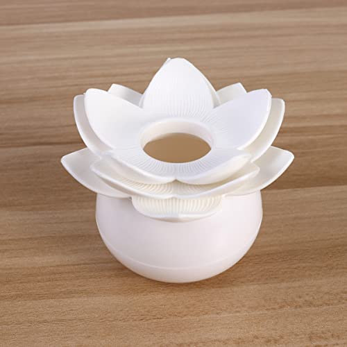 ULTNICE Lotus Cotton Swab Holder Cotton Swabs Bud Case Small Box Toothpicks Container Storage Box Organizer Jar White