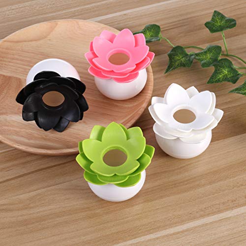 ULTNICE Lotus Cotton Swab Holder Cotton Swabs Bud Case Small Box Toothpicks Container Storage Box Organizer Jar White