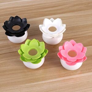 ULTNICE Lotus Cotton Swab Holder Cotton Swabs Bud Case Small Box Toothpicks Container Storage Box Organizer Jar White