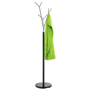 kela free standing towel rack stand - tree style organizer for bath and hand towels - study by weight - elegant by design - chrome and black