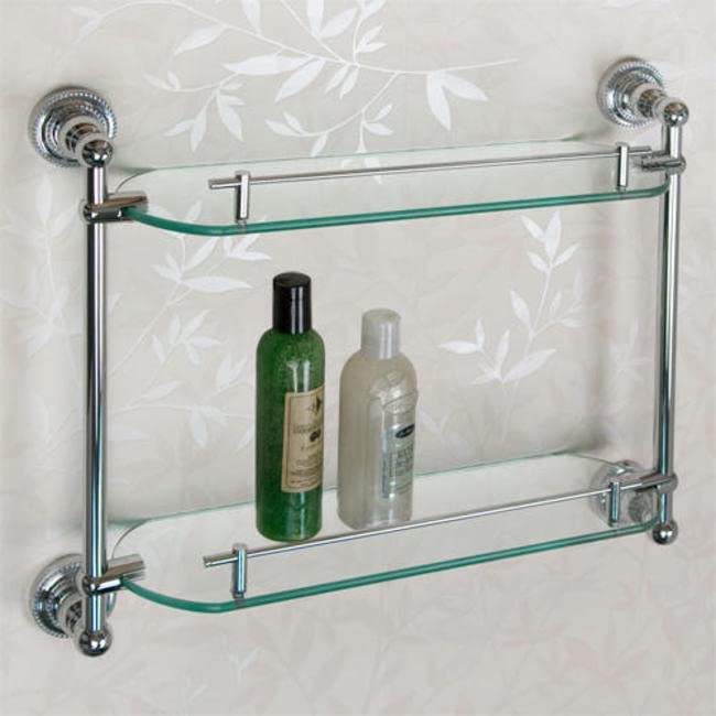 Signature Hardware 297296 Farber 19-1/4" Glass Bathroom Shelf