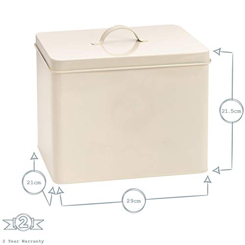 Harbour Housewares 1x Cream Industrial First Aid Box - Retro Chic Vintage Style 2-Tier Steel Medicine Storage Organiser