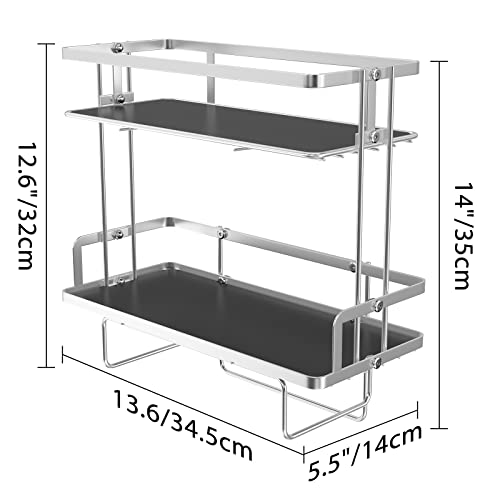 Misounda Over The Toilet Storage,Toilet Rack,Toilet Storage Rack, 2-Tier Bathroom Organizer Shelves with Divider,No Drilling Space Saver with Wall Mounting Design，White