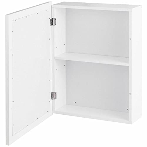 Bamc Bathroom Mirror Cabinet Wall Mounted Kitchen Medicine Storage Adjustable Shelf Storage Cabinet Organizer Cabinet Medicine cabinets Bathroom Storage Cabinet, 1475684, White, L 20''x W 6''x H 26''