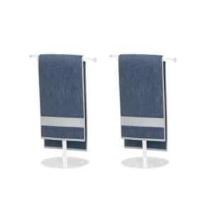 msuiint 2 pcs transparent towel rack t-shape hand towel holder for bathroom, solid acrylic bath towel bar stand, headband holder and lightweight bathroom towel racks, counter organizer