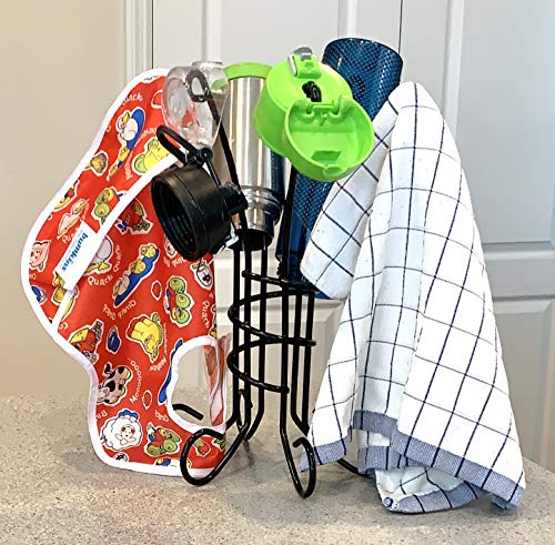 Bottle and Bag Drying Rack-Sports Water Bottles, Baby Bottles, soda Bottles, Plastic and Reusable Food Storage Bags, Kitchen Dish Towel Holder, Bathroom Hand Towels, washcloths, Baby Bibs…